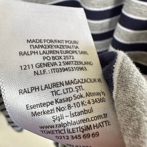 POLO Ralph Lauren Custom Slim Fit Stripe Short Sleeve Shirt Men's LARGE Grey - Picture 7 of 10